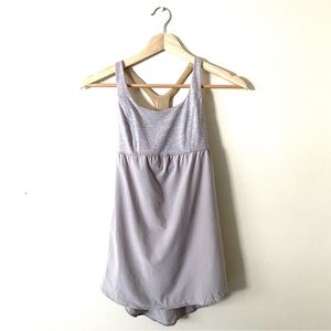Lululemon Venus Racer Back Workout Tank Top Gray Metallic Silver Size 4